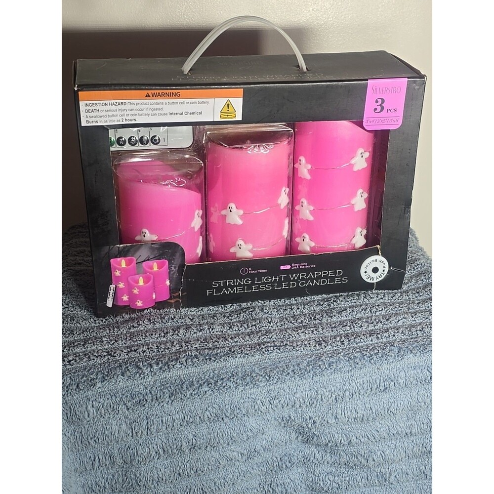 3Pcs LED Candle Flameless With Time Embedded Lights Candles Party Decoration...